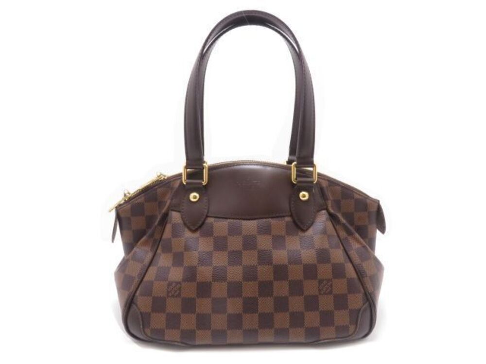 LOUIS VUITTON Verona Damier Bag Handbag Canvas Brown